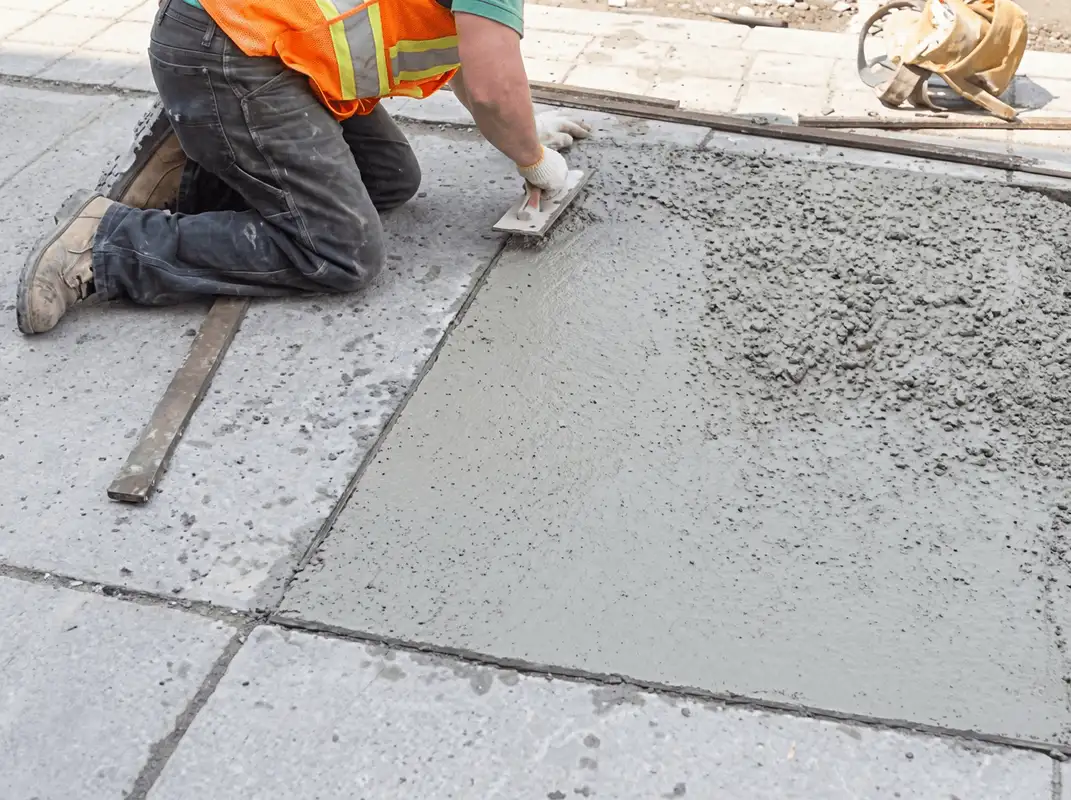 Professional repairing a concrete floor in Fort Worth, TX