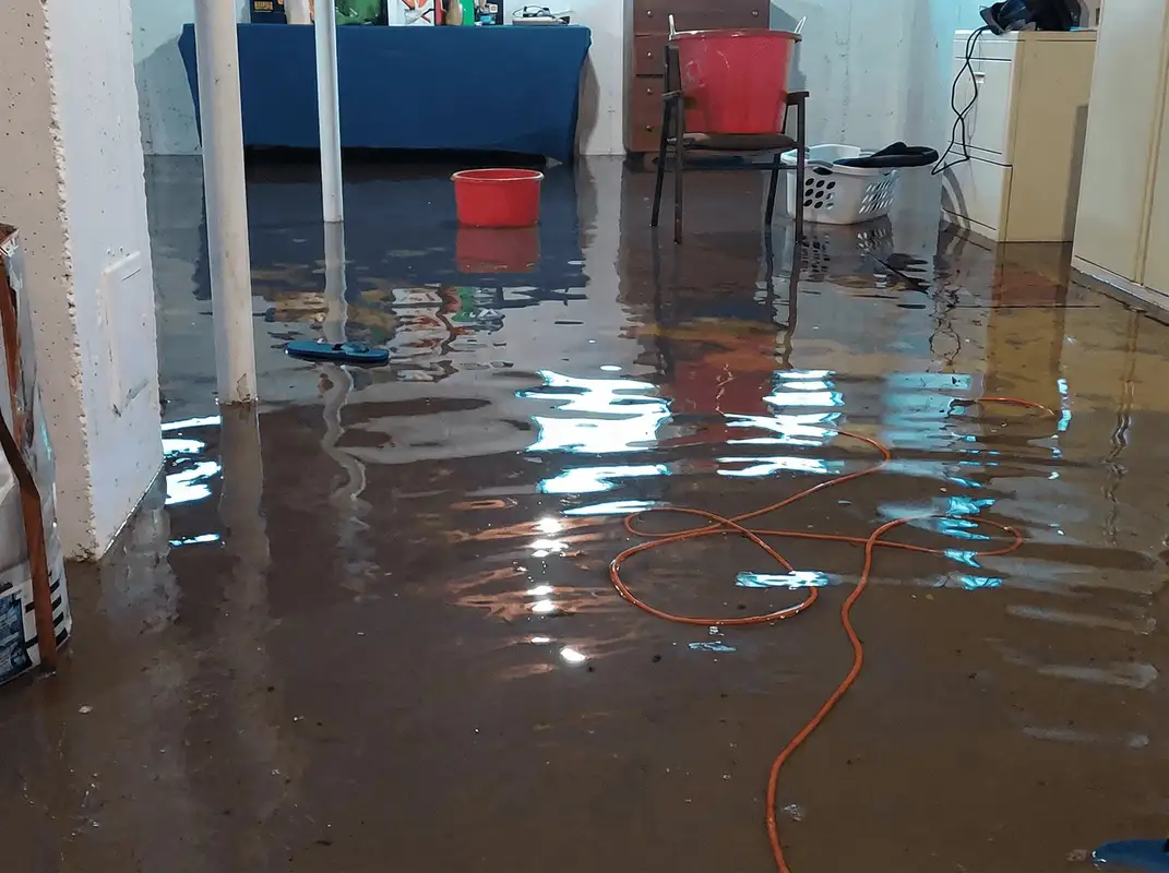 Basement with boiler, cabinets and washing machine completely flooded in Fort Worth, TX